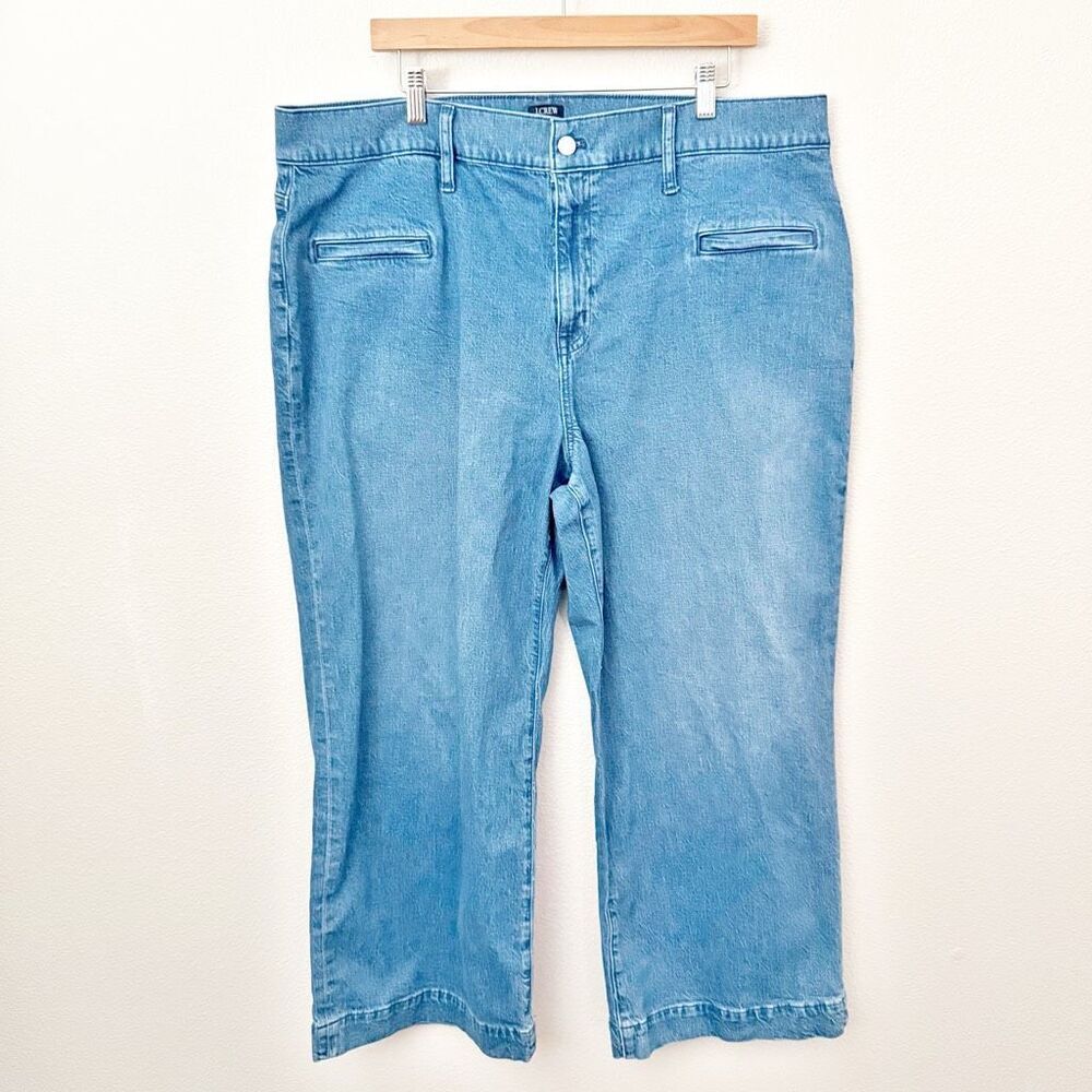 J. CREW | Medium Wash Wide-Leg Crop Jean Slit Welt Pockets | Size 35 (20) - Picture 2 of 7